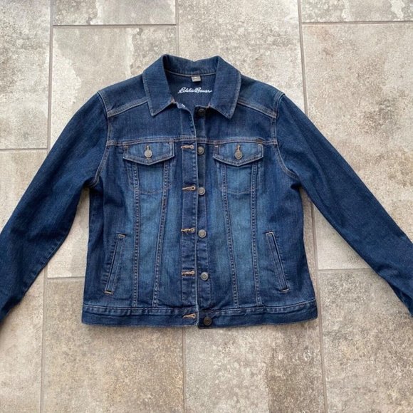 Eddie Bauer Denim Jacket Women Dark wash- Large